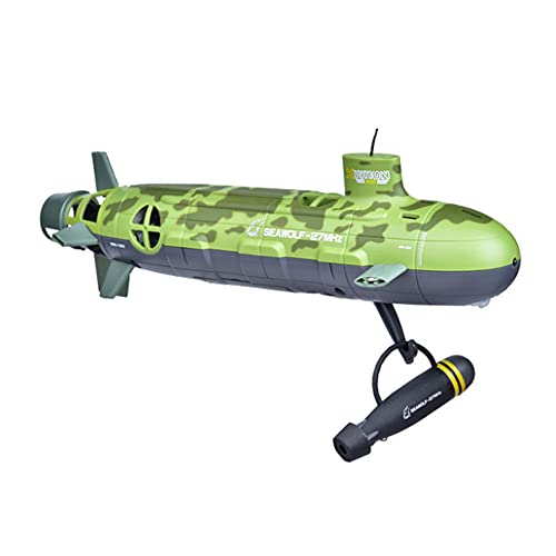 QHYZRV Barco de guerra submarino a control remoto Lancha rápida impermeable de alta velocidad que juega en el agua Piscina y lago Barco de control remoto Niños y adultos Barco de agua eléctrico Juguet