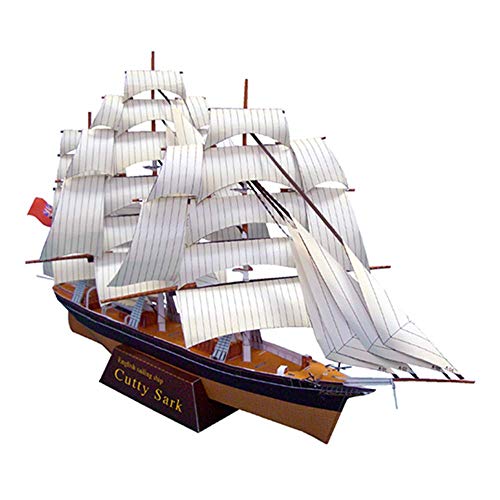 ZCYXQR Modelo de Rompecabezas de Papel Militar Juguetes Escala 1/300 Barco de Vela británico Cutty Sark Juguetes para niños y Regalo 12,2 Pulgadas