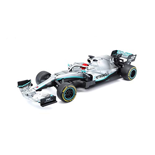 Maisto Tech R/C 582352 F1 Mercedes AMG Petronas W10 (2019): Coche teledirigido de Fórmula 1 Lewis Hamilton, a Escala 1:24, 2,4 GHz, Mando a Distancia, 22 cm, Plateado