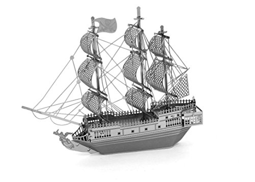 Metal Earth Puzzle 3D Barco Perla Negra. Rompecabezas De Metal De Piratas Del Caribe. Maquetas Para Construir Para Adultos Nivel Moderado De 10 X 1.8 X 8 Cm