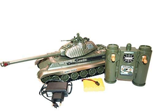 s-idee® Battle Panzer 99805 - Tanque de combate teledirigido (escala 1:28, con sistema de combate por infrarrojos integrado, 2,4 Ghz)