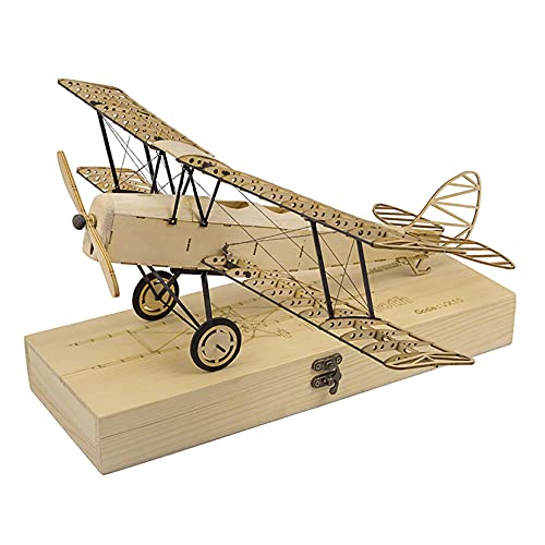 YUDIZWS Aeromodelismo De Madera Balsa—Tiger Moth,1/18 Maqueta De Aviónes Kit,DIY Modelo De Construcción del Avión Envergadura 40Cm,Natural