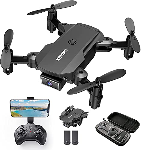 KIDOMO F02 Mini Drone Plegable con Cámara 1080P, RC Drones Helicopter Quadcopter para Niños Principiantes con Luces LED WiFi FPV Control Remoto, Modo sin Cabeza, Despegue y Aterrizaje con Una Tecla