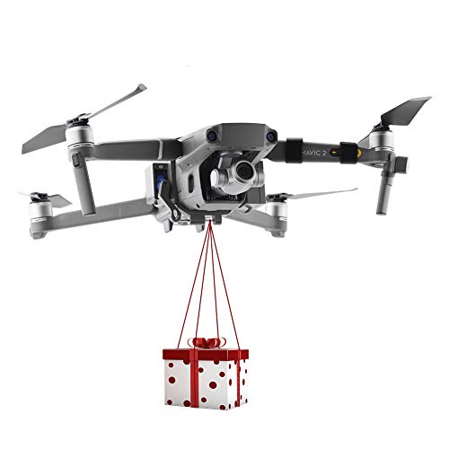 Dispositivo de lanzamiento para Drone Zoom DJI Mavic 2 Pro y DJI Mavic 2, Clip de Drone Dispositivo de Transporte de Carga útil Drone de Boda Cebos de Pesca, Mando a distancia, Gris