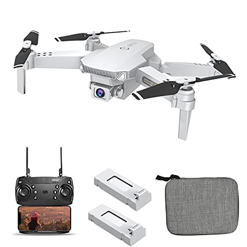 OBEST Drone con Cámara 4K Principiantes, Dual Cámara Posicionamiento de Flujo óptico, Altitude Hold, Vuelo Trayectoria, Modo sin Cabeza, despegue Aterrizaje con un Toque, Foto de Gestos, 2 Batería