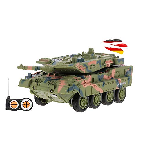 Leopard 2A7 alemán - Mini Tanque teledirigido RC con batería integrada, vehículo de Combate de Tanque teledirigible en Todas Las direcciones, Juego Completo Incl. Mando a Distancia