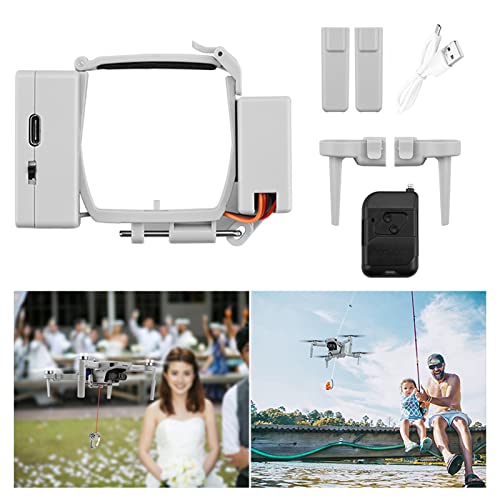 iEago RC Mini 2 dron con clip para drones de aire, lanzador de carga útil, dispositivo de transporte con chasis para DJI Mavic Mini/Mini 2, accesorios para bodas, pesca, cebos, búsqueda, rescate.