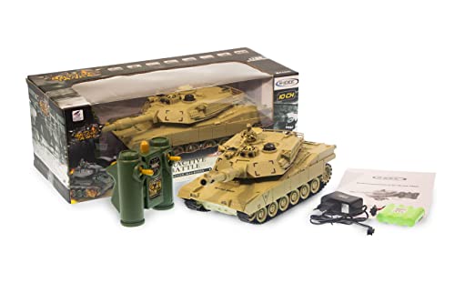 s-idee® Battle Panzer 99803 1:28 - Tanque de combate por infrarrojos integrado (2,4 GHz, RC R/C)