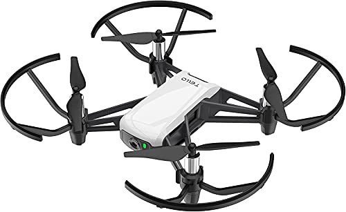 Ryze Dji Tello Mini Dron Ideal para Videos Cortos con Tomas EZ, Gafas VR y Compatibilidad con Dispositivos de Juego, Transmisión HD de 720p y Alcance de 100 Metros, Negro/ Blanco