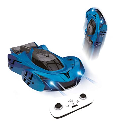 Tachan - Coche azul trepador con mando a distancia, dos modos de juego, suelo y pared, con luces y cargador portátil, color azul y negro (CPA TOY GROUP TRADING S.L. 780T00663)