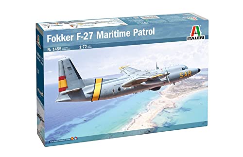 Italeri 1455 1:72 Fokker F-27 Maritime Patrol - modelismo, kit, maqueta, hobby, pegamento, kit de plástico, detallado, sin pintar