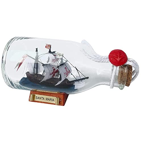 FLADO Modelo De Barco Artesanal, Modelo De Barco Santa María, Barco En Botella De Vidrio, Regalos De Cumpleaños De Navidad para Niños