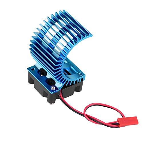 Radiador de Motor RC disipador de Calor con Ventilador de refrigeración para Motor eléctrico de Coche RC 540/550 a Escala 1/10(Azul)