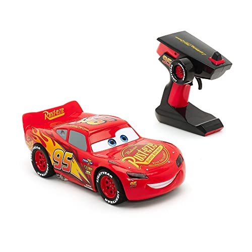 Disney Store Lightning McQueen - Coche de juguete con control remoto de 6 pulgadas, con el clásico Lightning McQueen y mando a distancia en forma de volante, adecuado para mayores de 3 años