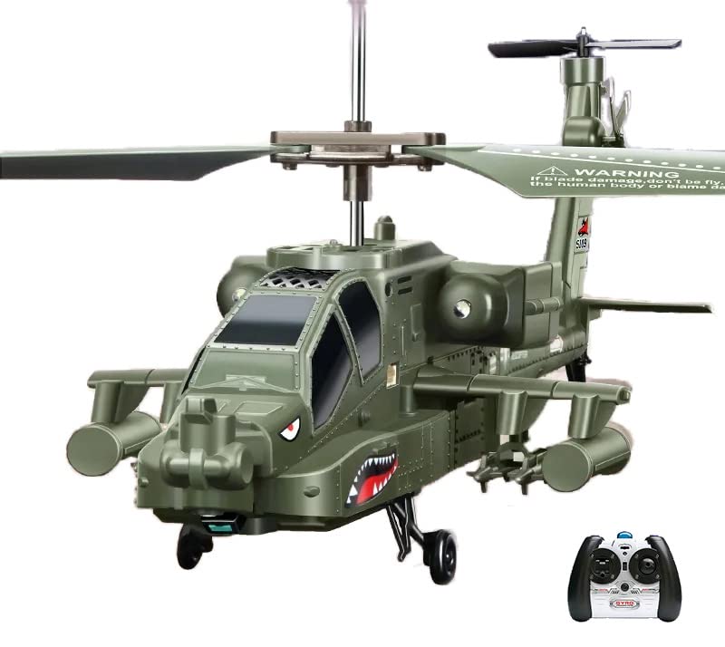 efaso Helicóptero teledirigido SYMA S109G Apache teledirigido con iluminación LED/giroscopios – Helicóptero teledirigido interior 3 canales ejército/militar mini helicóptero