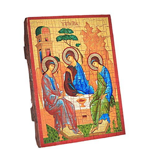 NKlaus Santísima Trinidad, icono cristiano de madera 16x12,5cm hecho a mano 37030