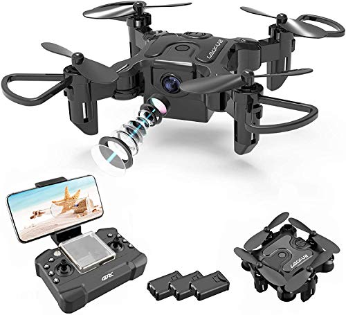 4DRC V2 Mini Drone con Cámara 720P HD Plegable FPV Control de Voz, Control de Gestos, Trayectoria de Vuelo, 3 Modos de Velocidad, Rotación de Alta Velocidad, FILP 3D, Modo sin Cabeza, 3 Baterías