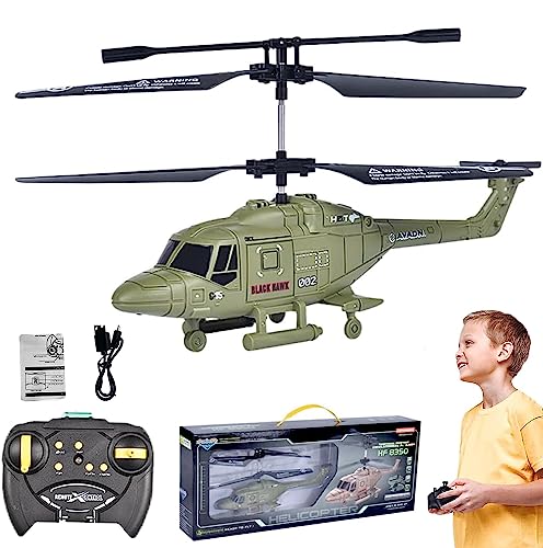 Helicóptero de Control Remoto eléctrico, helicóptero teledirigido Remoto inalámbrico de 3,5 Canales y 2,4 GHz, Mini helicóptero RC con luz LED, despegue/Aterrizaje de una tecla (Green)