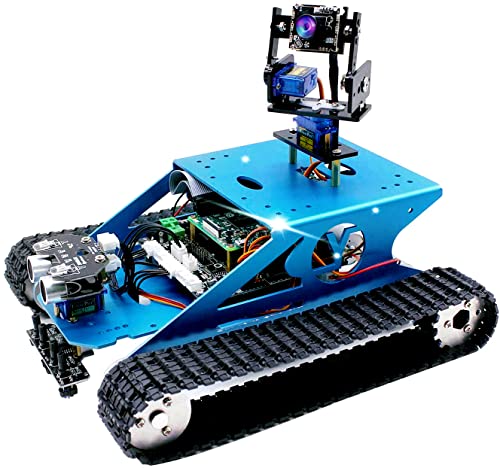Yahboom Raspberry Pi robótico con cámara programable AI Electronic DIY Tank Robot Kit para adolescentes adultos Compatible Pi 4 B modelo 3B +