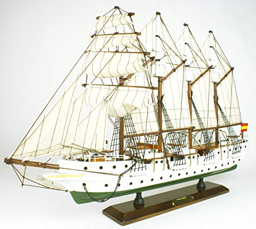 El Mercader del Mar Maqueta montada Juan Sebastián Elcano, fabricada de forma artesanal, Largo 73 x Alto 48 x Ancho11,5 cm,